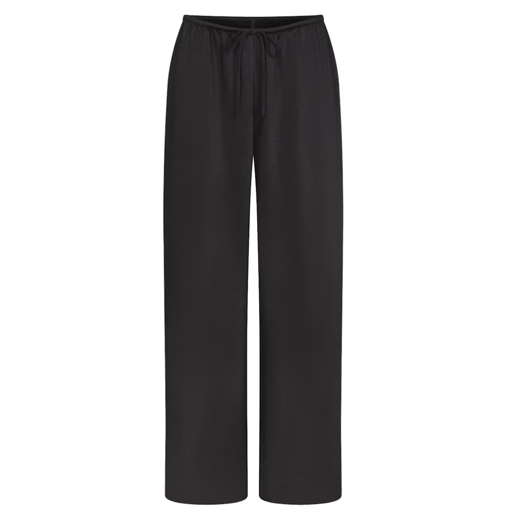 Skims Lightweight Satin Pull On Pant Obsidian Black BT-PNT-11849W Small